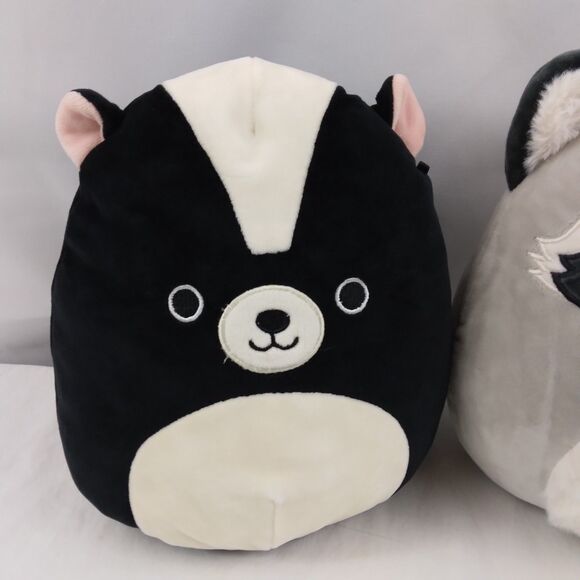 2 8" Squishmallow Plush Toys Raccoon Skunk Forest Animals Kellytoy - Picture 2 of 11